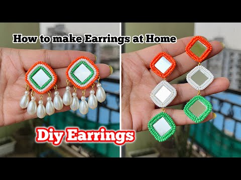 Diy Tricolours Earrings Making at Home | Independence Day Earrings Tutorials | Diy by Kavita