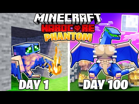 I Survived 100 DAYS as a PHANTOM in HARDCORE Minecraft!