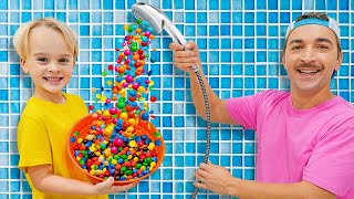 Magic Candy Shower Adventure with Chris and Alice