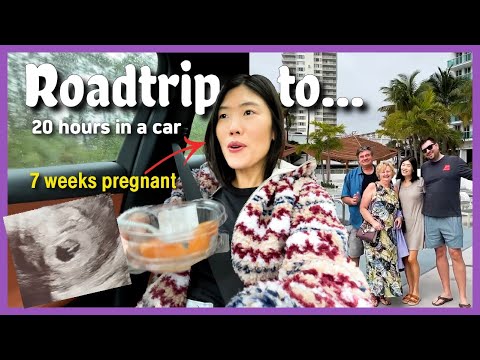 7 Weeks Pregnant Road Trip Vlog l Break from IVF stress,  Visiting parents-in-law in Miami 국제부부 미국일상