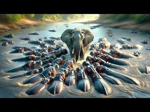 When 100 Hippos Messed With The Wrong Elephant