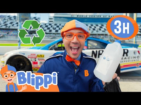 Blippi’s Fast Race Car Ride & Recycling Fun at Daytona! 🚗♻️ | Kids TV Shows | Cartoons For Kids