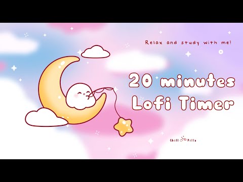 20 minutes - Relax & study with me Lofi | Boo on moon #timer #20minutetimer #lofi #relaxing #calm