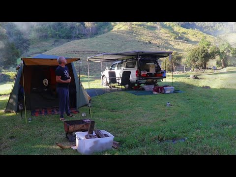 CAMPING IN A 2 ROOM TENT by a CREEK [Escape the Stress, Campfire Cooking, ASMR,Nature Sounds, Relax]