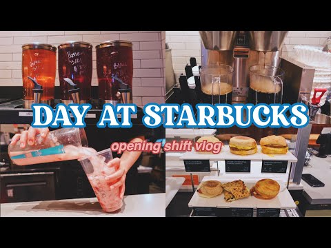 come work with us at starbucks! starbucks vlog (opening cafe vlog) 💚/ day as a starbucks barista