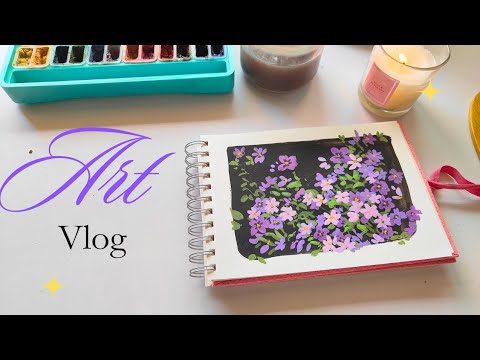 art vlog | floral art for beginners ✨