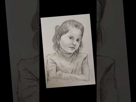 Little Girl Drawing Video. #artwork #drawing #pencil #pencilsketch #girlsketch #vairal #shorts