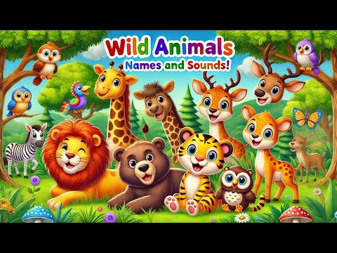 Learn Wild Animals Sounds 🦁 | Learn Animal Names & Sounds with Fun! 🦁🐻🦒