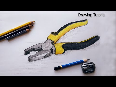 How to Draw Pliers Step by Step.