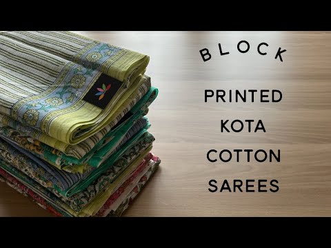 Block Printed Kota Cotton Sarees | Shop on www.fabk.in #fabksarees #kotasaree