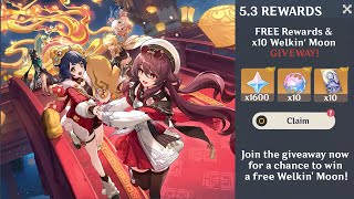 GET 20 FREE PULLS! ALL FREE REWARDS FROM LANTERN RITE & x10 WELKIN' MOON GIVEAWAY! - Genshin Impact