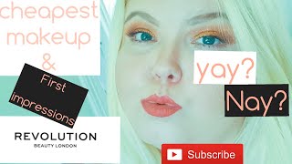 TESTING CHEAPEST MAKEUP FROM REVOLUTION BEAUTY FULL FACE FIRST OF FIRST IMPRESSIONS