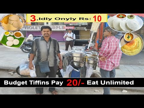 Hard Working Indian Uncle Selling Breakfast On Motor Cycle || Cheapest Tiffins #indianstreetfood