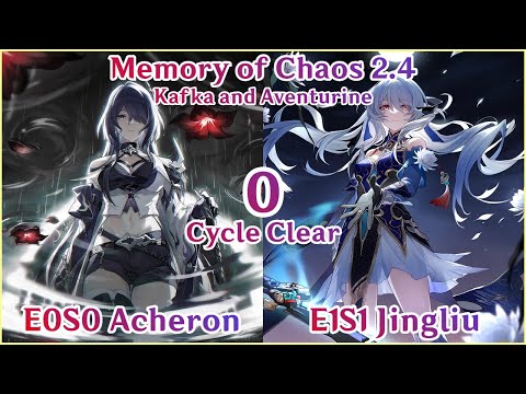 【HSR】NEW MoC 2.4 Floor 12 - E0S0 Acheron x E1S1 Jingliu 0 Cycle Clear Gameplay! FT: JiaoQiu Robin