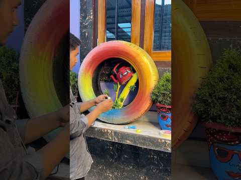 Vibrant Garden Decor Idea #short #reel #viral #trending #youtubeshort #vibrantdecor #gardendecor