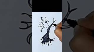 Tree Drawing Easy Step by Step | Simple Tree of Life Drawing and Colouring #shorts #art