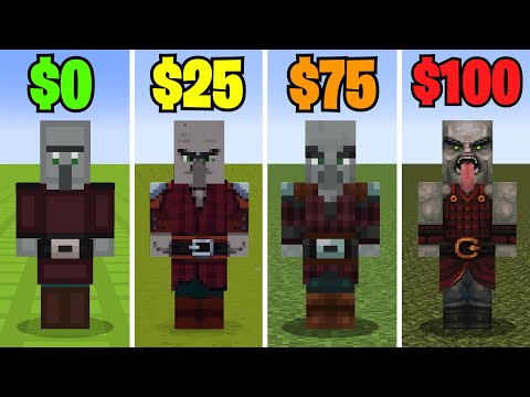 minecraft pillager 0$ vs 25$ vs 75$ vs 100$