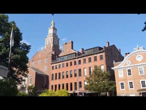 Visit Providence-Capital of Rhode Island访普罗维登-神眷顾的城市-罗德岛州府-1) 河畔公园-战争纪念柱/法院-政府大楼/银行-金融中心  新英格兰之行（11）