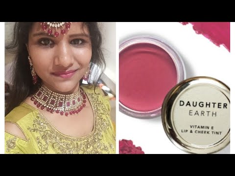 daughter earth lip and cheek tint review| basic makeup with one product| makeup product for beginner