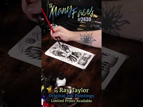 #2430 The Many Faces 2024 Collection: Ink Painting Process Timelapse with Ray Taylor