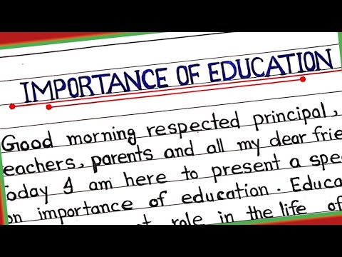 Importance of education speech in English || Speech on Importance of education