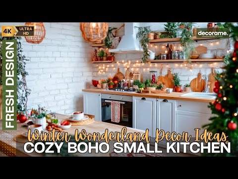 Cozy Boho Small Kitchen Decor Ideas for a Winter Wonderland