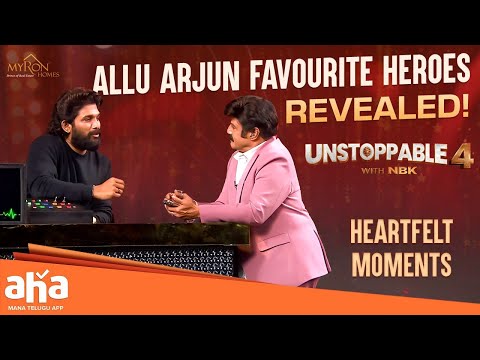 Allu Arjun shares his Top Heroes List |  Unstoppable With NBK | Allu Arjun | ahavideoIN