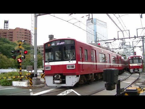 京急1500形1707F快特泉岳寺行き&1000形1461F+2100形2125F快特三崎口行き 八ツ山橋踏切通過