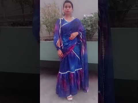 Ready to wear a Saree +Gown cutting and stitching/Saree Style Gown tutorial /3 in1 Dress/Viral Gown