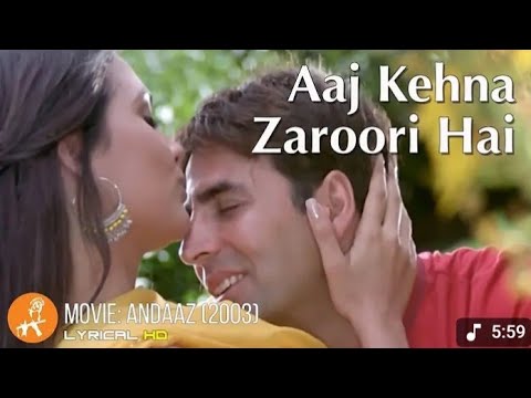 Aaj Kehna Zaroori Hai | Andaaz Movie: Akshay Kumar | Lata Dutta | Udit Narayan