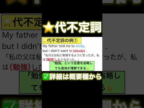 【高校英語 ざっくり！文法概要編】第48回 代不定詞