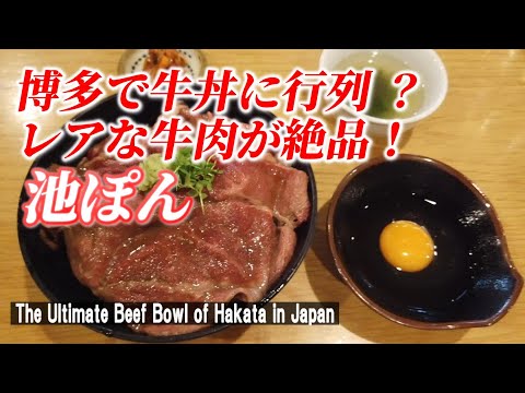 【福岡グルメ】肉好きにはたまらない！ ランチ限定の究極の牛丼「池ぽん」【Beef Bowl of Fukuoka Prefecture in Japan】