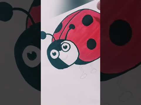 cute lady bug drawing for kids #shorts#youtube shorts