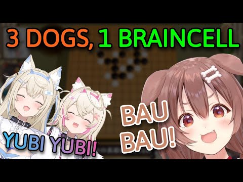 Everyone Losing Brain Cells Watching Korone vs FUWAMOCO Gomoku (connect 5) [Hololive]