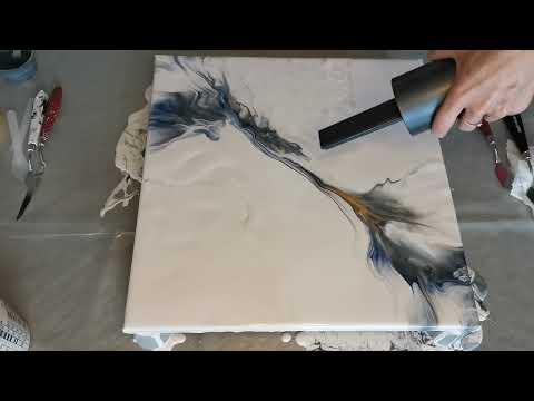 143. Dutchpour with beautiful golds on light base. #acrylic #pouring #dutchpour #art #tutorial #diy