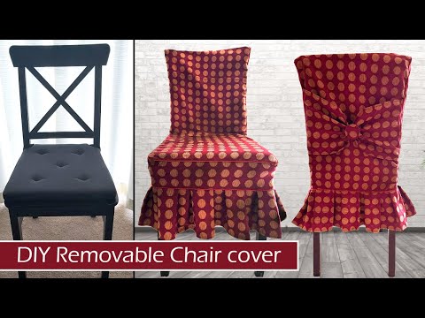 DIY Removable Dining Chair cover tutorial  with easy hacks l l Make your own dining chair cover