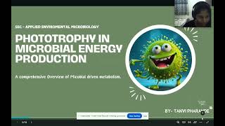 Phototrophy in microbial energy production. Tanvi Pharande. Biotechnology.