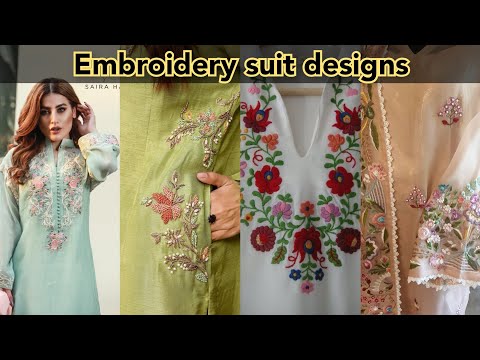 Embroidery suit designs for girls/summer embroidery dresses/Larkiyon k Liye garmi k suit k design