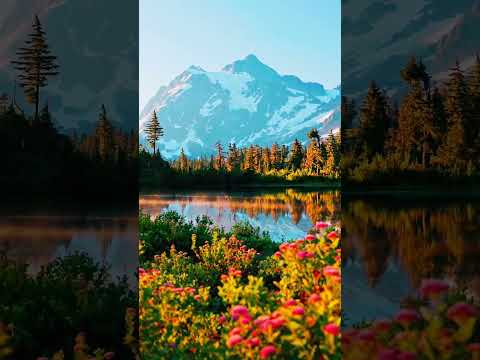 The breathtaking views at Picture Lake in the North Cascades! 🌅🏞️