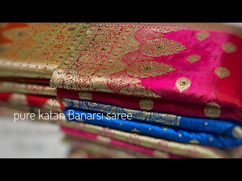 Pure Banarsi katan Silk Stone work sarees