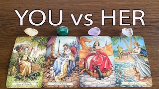 YOU VS HER ~ HIS THOUGHTS AND FEELINGS ~ THIRD PARTY TAROT READING ~ 🔮PICK A CARD 🔮(Timeless)