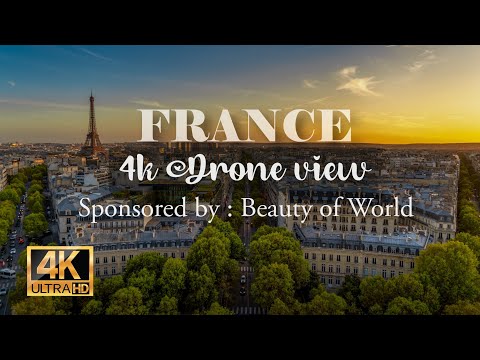 France travel. Drone shot cinematic 4k video.