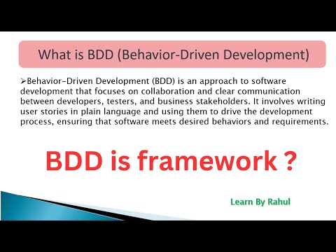 What is BDD | BDD is not framework | What is Behavior's Driven Development | BDD for Beginners #bdd