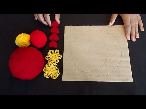 Woolen wall hanging craft ideas |woolen craft | woolen toran|hand craft kbs|easy wall hanging making