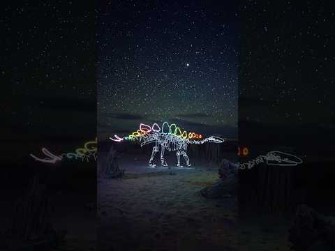 20 light paintings of dinosaurs 🦕💫 #longexposure #photography #shorts