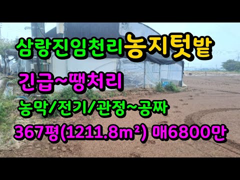 긴급!땡처리!삼랑진 임천리 농지 텃밭매매 농막 전기 관정 몽땅공짜 매6800만