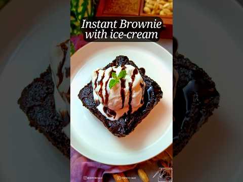 Brownie | Brownie Recipe | Brownie with Ice Cream | Eggless Brownie | Microwave Brownie | #shorts