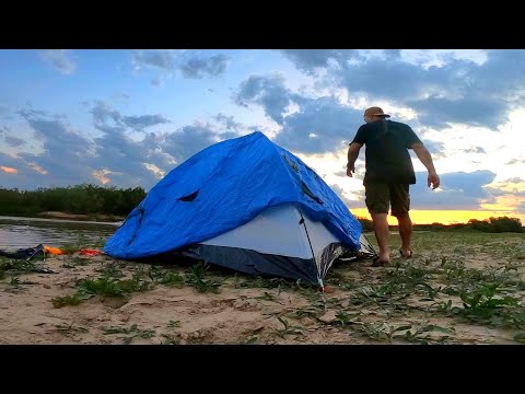 Acampando solo en la isla. Pesca y cocina. PESCA URBANA outdoor