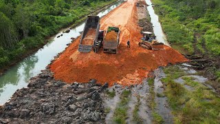 Part4 Update Processing Complete 55% By Komatsu Dozer Working Build Foundation New Road Construction