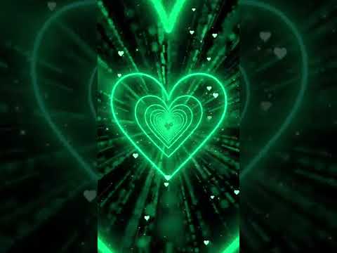 Neon Lights Love Heart Tunnel💚Green Heart Background | Neon Heart Tunnel Loop | Animated Background